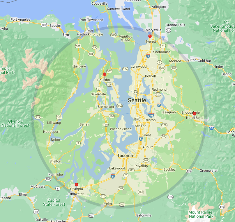 Radius Map of Service Area
